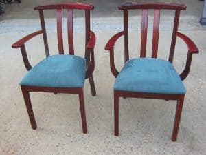 Yoke carver chairs in Jarrah